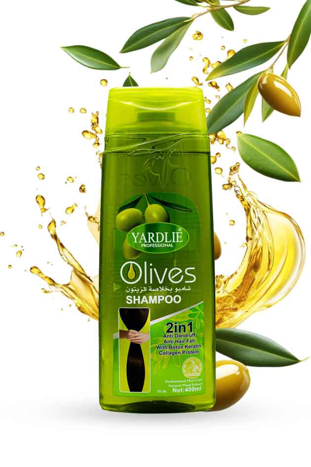 Yardlie Olive 2 in 1 Shampoo with Keratin & Collagen Protein - Anti Dandruff & Hair Fall Control - 400ml
