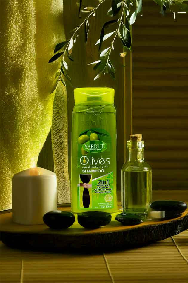 Yardlie Olive 2 in 1 Shampoo with Keratin & Collagen Protein - Anti Dandruff & Hair Fall Control - 400ml