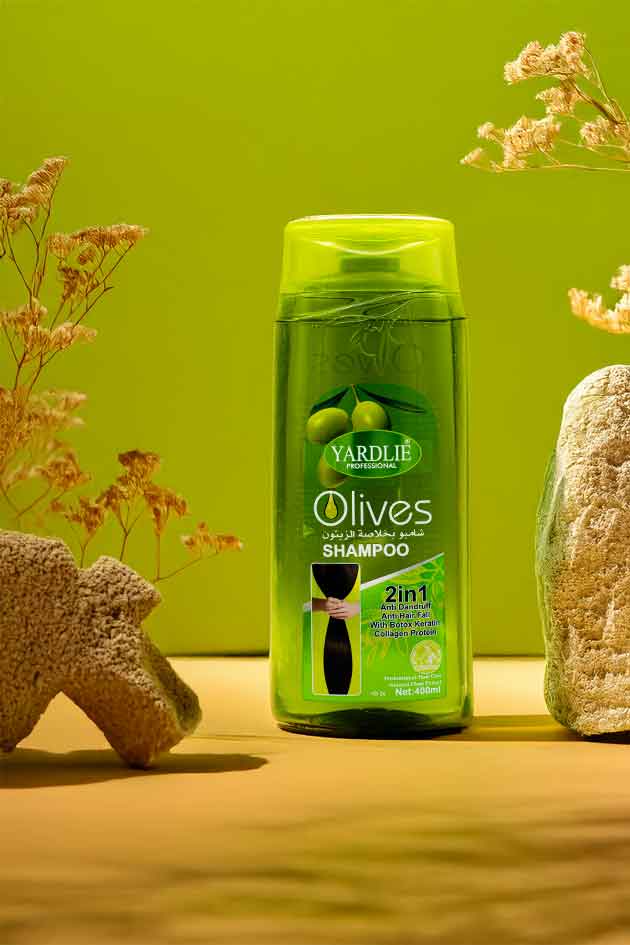 Yardlie Olive 2 in 1 Shampoo with Keratin & Collagen Protein - Anti Dandruff & Hair Fall Control - 400ml