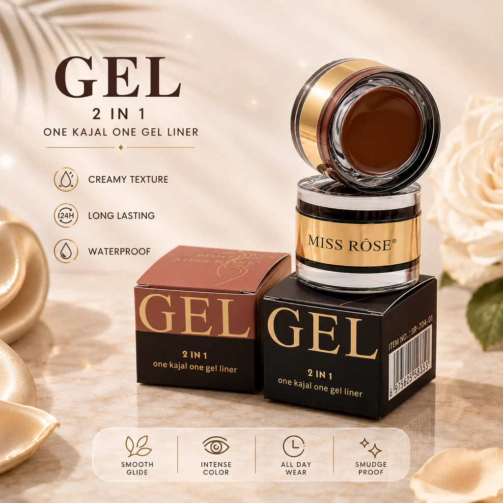 Miss Rose 2 in 1 Gel, One Kajal One Gel Liner